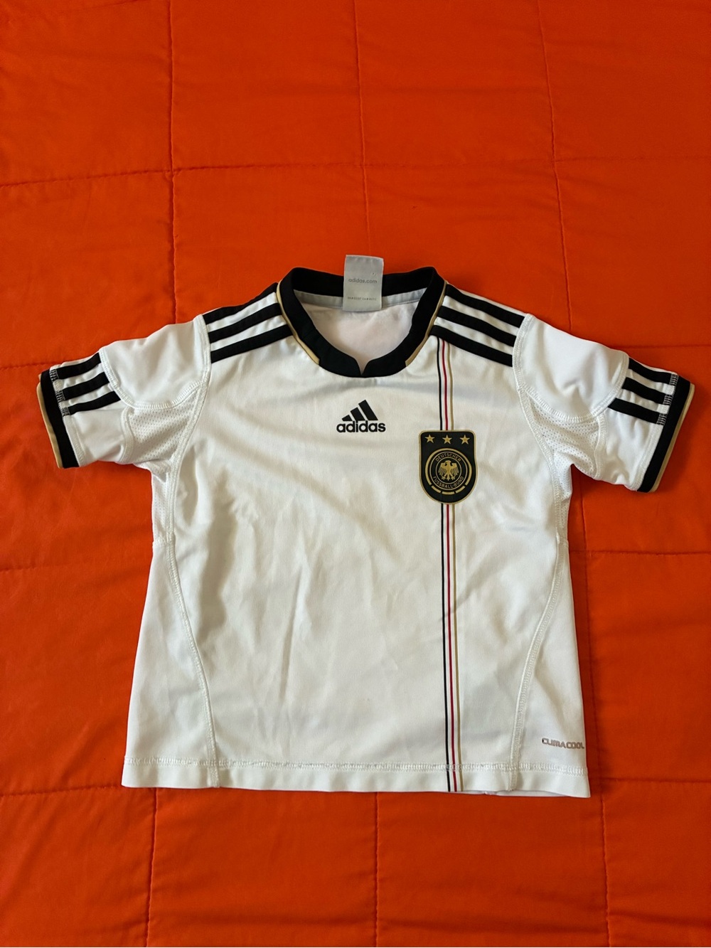 Adidas Germany National Team Jersey Boys 3T White Soccer Climacool Shirt